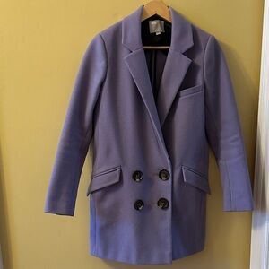 Women's Purple Double-Breasted Coat
